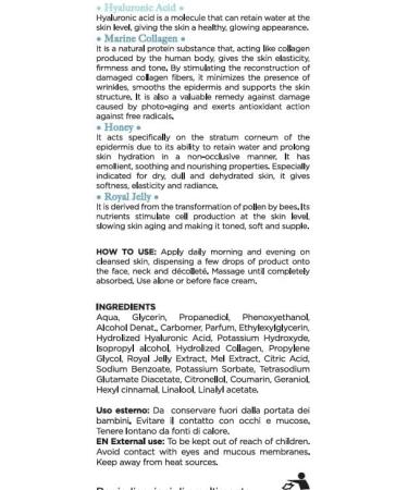 Hyaluronic Acid Serum Collagen Serum - Collagen Serum for Face 100 ml 3.38 fl oz Marin Collagen Brightening Serum For Men and Women Made in Italy Lady Venezia - Buy Online on GoSupps.com