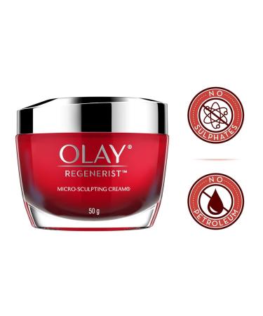 Olay Regenerist Micro-Sculpting Day Cream | Hydrate & Plump Skin with Hyaluronic Acid Niacinamide & Peptides | All Skin Types | Buy Online - 1.69 Fl Oz - Buy Online on GoSupps.com
