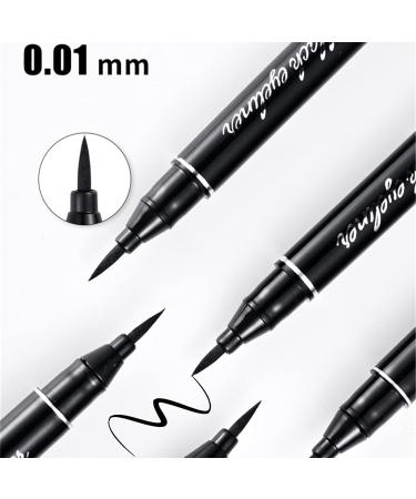 Waterproof Matte Black Liquid Eyeliner Pencil with Eye Liner Stencil for Beginners - Long-Lasting Eye Makeup Pen Primer - Buy Online on GoSupps.com