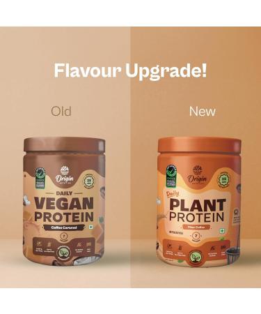 Ori gin Nutrition 100% Natural Vegan Plant Protein Powder Easy to Digest Filter Coffee Flavour with 25g Plant Based Protein Gluten Free Dairy Free No Added Sugar Soy Free Non -GMO Jain 7 Servings 284g - Buy Online on GoSupps.com