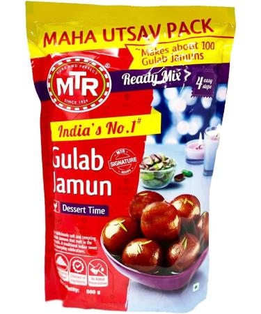 MTR Gulab Jamun Ready Mix 500G Traditional Indian Sweets With No Added Preservatives Approx. Makes About 100 Gulab Jamuns Dessert Time Pack Of 2 - Buy Online on GoSupps.com