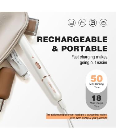 SUPRENT Women s Facial Hair Remover & Eyebrow Trimmer - Painless Rechargeable Razor for Lips Cheeks Ears Neck - Easy Cleaning Pivoting Head - White - Buy Online on GoSupps.com