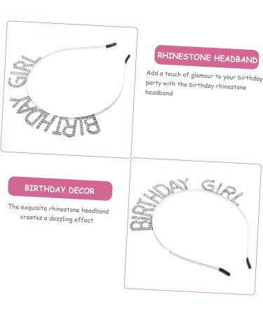 Mikinona Headband Jewelry Birthday Hair Accessories Birthday Headbands for Adults Birthday Rhinestone Headband Rhinestone Headband for Birthday Women's Zinc Alloy Props Three-dimensional - Buy Online on GoSupps.com