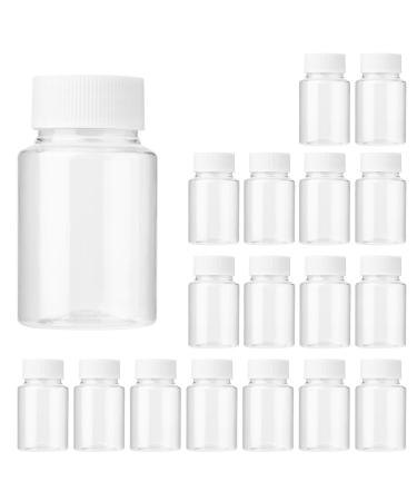 Lamoutor 30Pcs Clear Pill Bottle Plastic Medicine Bottle Empty Reagent Bottle Chemical Containers with Caps for Liquid Solid Powder Medicine 30ML
