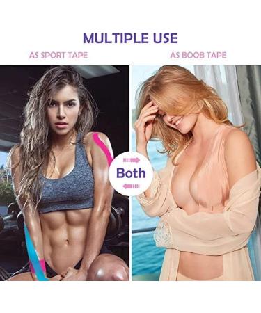 Laneso Boob Tape: 23ft Extra-Long Roll for Large Breast, Waterproof Kinesiology Tape - Black - Buy Online on GoSupps.com