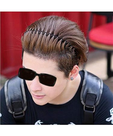 Metal Hair Bands for Men Women's Headbands Beauty Care Unisex Black Wavy Spring Sports for Men's Hair Band Hoop Clips Women Accessories Simple Elastic Non Slip Wide Headwear Bandeau Outdoors - Buy Online on GoSupps.com