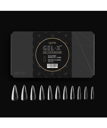 Shop Apres Gel-X Sculpted Stiletto Long Tip Box - 500 Premium Gel Tips in 11 Sizes (00-9) | International Shipping Available - Buy Online on GoSupps.com