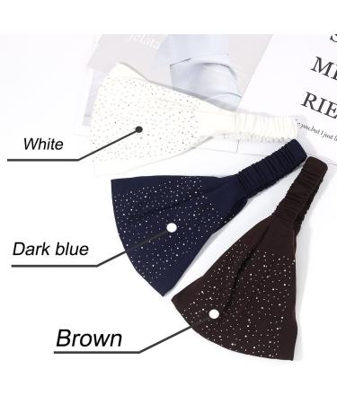 CAKURE Crystal Rhinestone Wide Headbands, Pack of 3 - Black Turban Head Wraps for Women and Girls - Buy Online on GoSupps.com