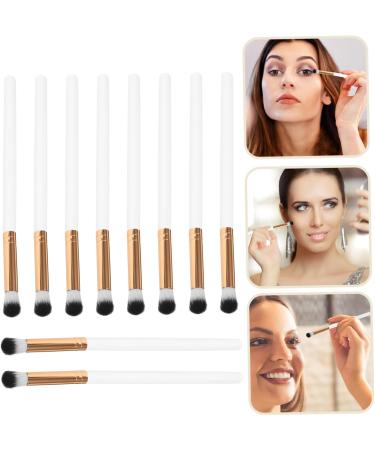 SOESFOUFU 10pcs Makeup Brush Concealer Brush Precision Eyeshadow Brush Eye Makeup Kit White Wooden Handle - Buy Online on GoSupps.com