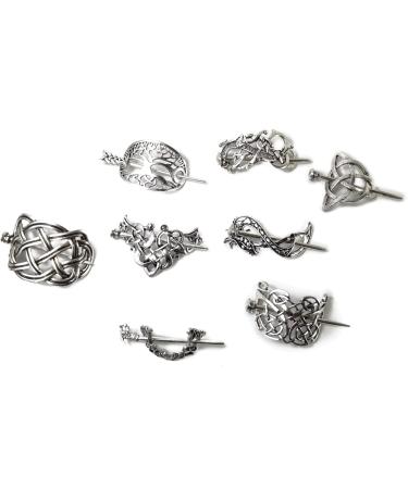 8PCS Viking Celtic Hair Clips Set - Retro Silver Hair Barrette for Women and Girls - Buy Online on GoSupps.com