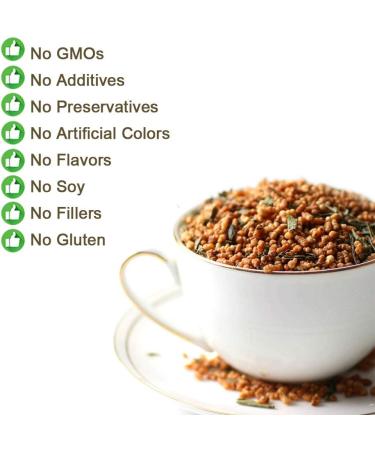 Premium Brown Rice Green Tea Genmaicha China Organic Kirara rice tea Malva Verticillata leaf health skin care Flower Tea 120g/6oz - Buy Online on GoSupps.com