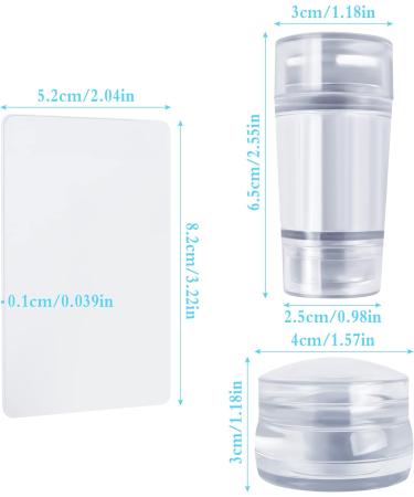 Ruicaifu 2 PCS Clear Silicone Jelly Stamper with 2 PCS Scraper Silicone Nail Art Stamping Stamper Soft Jelly Nail Art Stamper for Manicure Tools Nail Art Design (Two shapes) - Buy Online on GoSupps.com