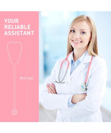 SCIAN Dual Head Stethoscope - Pearlescent Pink for Nurses & Adults | Classic Stainless Steel Medical Kit with Free Accessories & Case - Buy Online on GoSupps.com