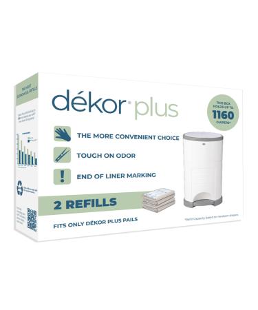 Dekor Plus Diaper Pail Refills|2 Count|Most Economical Refill System|Quick & Easy to Replace|No Preset Bag SizeUse Only What You Need|Exclusive End-of-Liner Marking|Baby Powder Scent Package may vary 2 Count (Pack of 1) - Buy Online on GoSupps.com