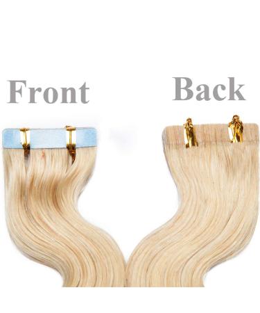 SEGO Real Hair Extensions - Invisible Seamless Skin Weft Tape - Mittelblond #24 (22/56cm) - 20PCS Adhesive for Perfect Fit - Buy Online on GoSupps.com