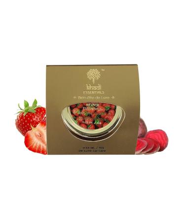Essentials Ayurvedic Strawberry & Beetroot Lip Scrub | Organic Lightening & Exfoliating | SLS & Paraben Free 15gm - Buy Online on GoSupps.com