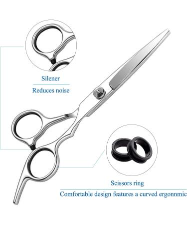 ANGNYA Hairdressing Scissors Set Hair Scissors Stainless Steel Barber Texturizing Scissors with Leather Case 6.0 Inch Silver - Buy Online on GoSupps.com