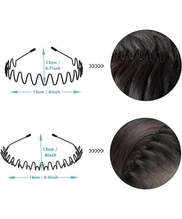 Men's Black Metal Headband Set - Non-slip Sports Hair Bands for Outdoor and Daily Wear (2pcs) - Buy Online on GoSupps.com