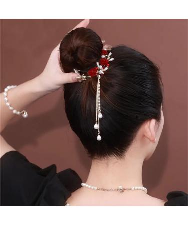 2PCS Flower Ponytail Hair Accessories Hair Claws Clip French Style Barrette for Women - 2 Pack - Buy Online on GoSupps.com