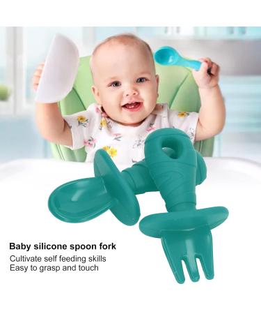 Soft Silicone LED Chewing Spoon | Baby Anxiety Relief Fork - Green | Safe & Effective International Shipping - Buy Online on GoSupps.com