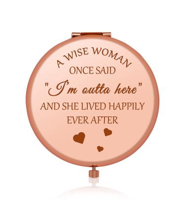 Retirement Gifts for Women Going Away Gifts for Colleagues Boss Friends Sister Rose Gold Compact Mirror Coworkers Leaving Gifts Farewell Gifts for Mom Aunt Retired Gifts for Nurse Teachers Grandma