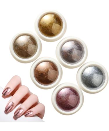 Nail Chrome Powder Set chrome pour ongles - 6 couleurs paillettes pigment pigment pour les paillettes | Poudre de pigment clou pour petite amie pouse amie s ur fille 01 UN - Buy Online on GoSupps.com