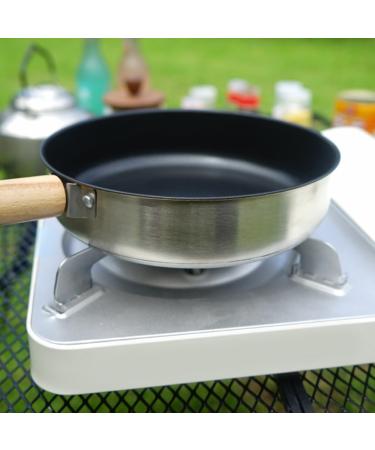 IWOWHERO Camping Portable Pan Griddle Pan Non Stick Fry Pan Pans Egg Pan Flat Skillet Camping Cookware Non Stick Cooking Utensils Mini Pancake Pan Cook Pot Stainless Steel Lightweight - Buy Online on GoSupps.com
