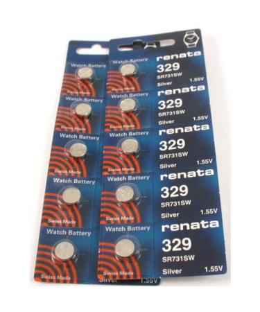 #329 Renata Watch Batteries 10Pcs