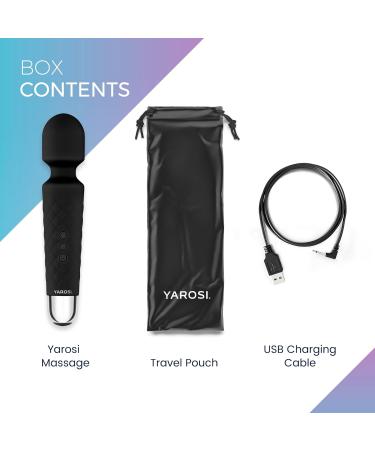 Yarosi Massager - Powerful Cordless Handheld Therapeutic Vibrations - Best Rated for Travel Gift - Magic Stress Away - Perfect massage on Back Legs Hand Pains-USB Recharge-Black - Buy Online on GoSupps.com