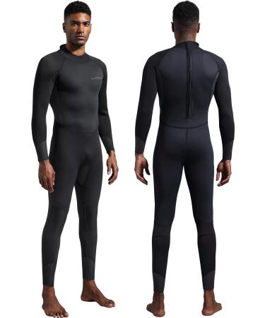 Dark Lightning Wetsuits for Men and Women, Mens/Womens Wet Suit for Cold Water, 3/2mm Wetsuit for Diving Surfing Snorkeling Kayaking Water Sports Men - Black-3/2mm XX-Large