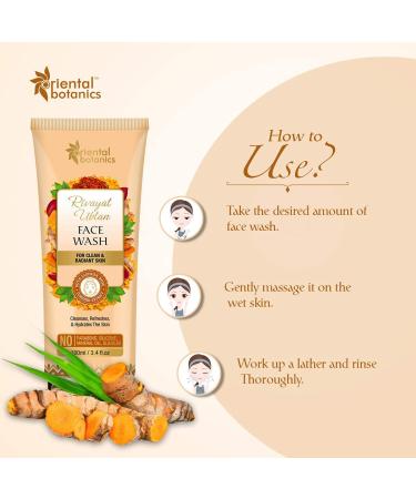 Oriental Botanics Rivayat Ubtan Face Wash - Clean & Radiant Skin with Saffron Rose & Turmeric | Paraben-Free | 100ml - Buy Online on GoSupps.com