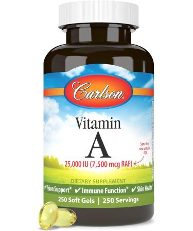 Carlson Vitamin A - 25 000 IU (250 Softgels) - Buy Online on GoSupps.com