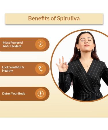 Biogetica Organic Spiruliva Pills with Astaxanthin - Non-GMO, Rich in Vegan Protein, Vitamins & Prebiotics - 100% Vegan Ayurveda Supplement - 160 Tablets - Buy Online on GoSupps.com