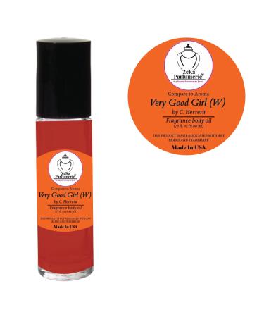 ZEKA PARFUMERIE Compare to Aroma Compatible with Very Good Girl by C. Herrera for Women Fragrance Body Oil on 1/3 oz (9.86ml) Travel size Roll-On Botlle