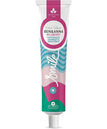 Ben & Anna Organic Wild Berry Toothpaste with Fluoride - Vegan Microplastic-Free & 100% Natural Cosmetics | 75ml - Buy Online on GoSupps.com