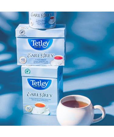 Tetley Earl Grey Black Tea - 48 Tea Bags 96 Grams Contains Caffeine Earl Grey 48s - Buy Online on GoSupps.com