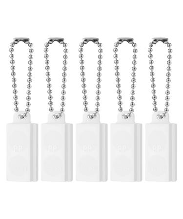 Supvox 5 pieces Small hearing aid battery housing plastic button cells holder hearing aid battery storage box with key rings for travel at home