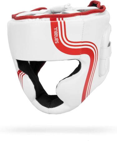 Sanabul Core Series Boxing MMA Kickboxing Head Gear - White/Red (Large-X-Large) - Buy Online on GoSupps.com
