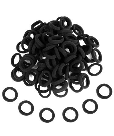 Baby Hair Bands Kids Toddler 100 Pieces Black Soft Small Tiny Elastic Hair Ties Rubber Bands Hair Bands Ponytail Holders for Baby Girls Black(100PCS)