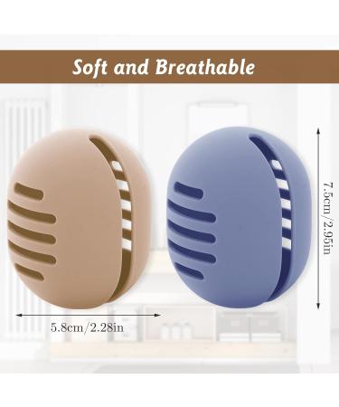 Cobee Makeup Sponge Holder 2pcs - Silicone Travel Case for Beauty Blender - Washable & Reusable - Vented & Breathable - Blue & Brown - Buy Online on GoSupps.com