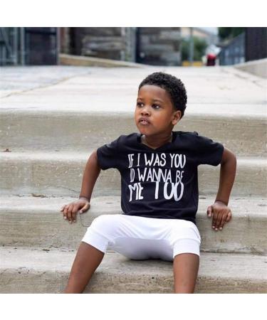 Newborn Boy Girl Short Sleeve Letter Print Loose Blouse T-Shirt | Black | Large - Buy Online on GoSupps.com