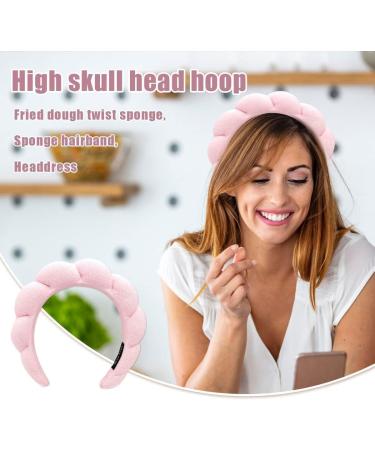 Ycfish Puffy Spa Headband for Women - Green Sponge & Terry Towel Fabric - Ideal for Makeup, Skincare, Shower - Cute Design - Facial Mask Headband - Buy Online on GoSupps.com