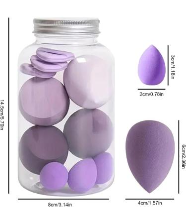 14 Makeup Sponge Set - Beauty Sponges Blender with 7 Powder Puff and 7 Make up Sponges for Liquid Foundation Powder Concealer Cream Purple - Buy Online on GoSupps.com