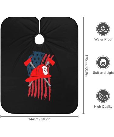 Fireman's Axe USA Flag Haircut Capes | Water Resistant Salon Cape for Men | Professional Hair Stylist Gown - Buy Online on GoSupps.com