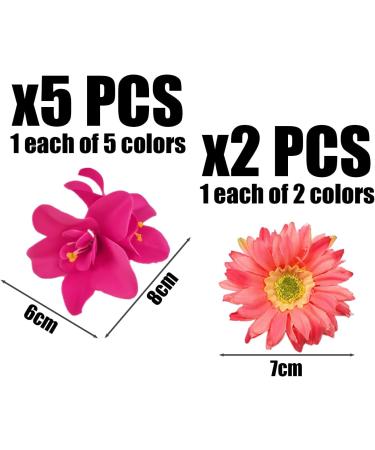 5 Pieces Of Double Orchid Hair Clips 2 Sunflower Hair Clips Artificial Flower Hair Clips Flower Metal Clips Flower Hair Accessories Flower Hair Cards Straw Hat Accessories - Buy Online on GoSupps.com