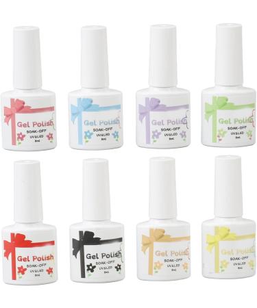 Home Nail Salon Gel Polish Professional 8 Colors DIY Soak Off UV LED Nail Gel for Women Girls - Buy Online on GoSupps.com