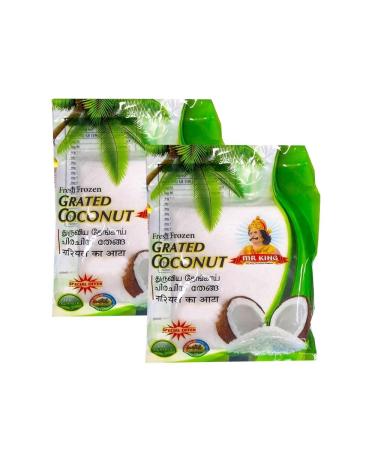 Mr King Grated Coconut - Fresh Natural & No Preservatives Coconut with aroma flavor Delicious Taste Sri Lankan Origin - Multiple Packs 400g (PACK OF 2)