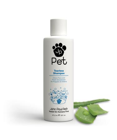 John Paul Pet Tearless Shampoo for Dogs and Cats | Clean and Fresh Odor Absorbing Low pH Formula | pH Balanced for Pets | Cruelty Free, Paraben Free | Made in USA | 16 Ounce 16-Ounce
