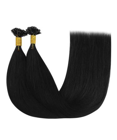 Youngsee 40 cm Black U Tip Hair Extensions - Real Hair Bonding Smooth & Glossy - 50g Hot Fusion #1 - Buy Online on GoSupps.com