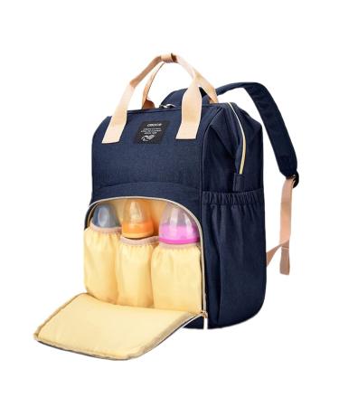 Diaper Bag Backpack, OSOCE Multifunction Maternity Baby Bag, Waterproof and Stylish Diaper Backpack for Mom and Dad, Baby Diaper Bag with Large Capacity and Lightweight Size, Dark Blue Blue 1.0